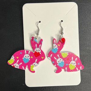 Handcrafted Bunny Shaped Earring Set with Sterling Silver Hooks